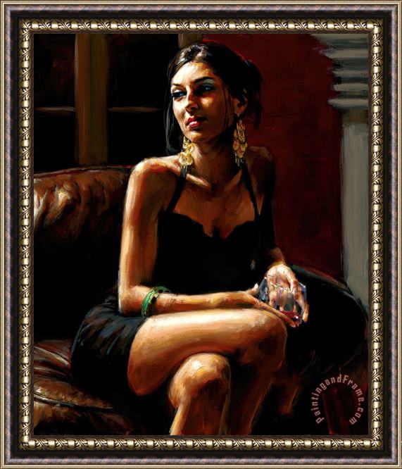 Fabian Perez Red on Red IV Framed Painting