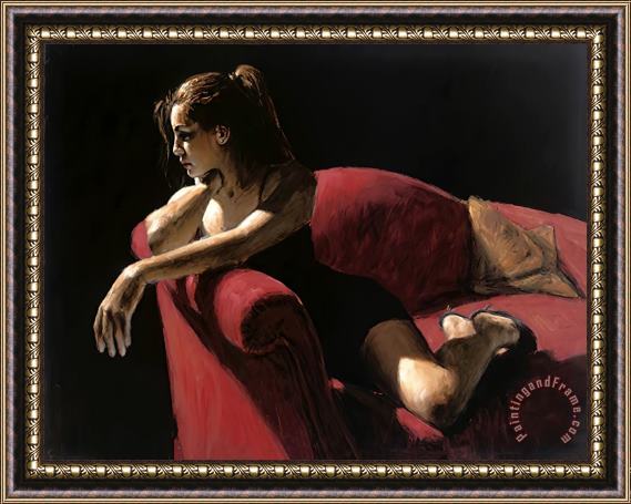 Fabian Perez Rojo Sillon III 2nd State Framed Painting