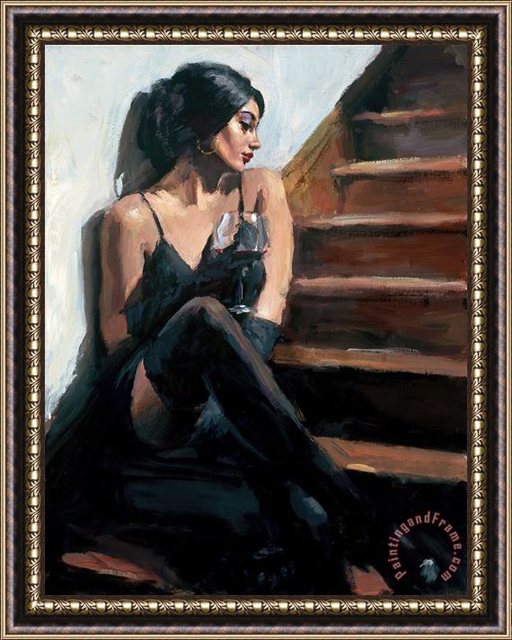 Fabian Perez Saba on The Stairs V White Wall Framed Painting