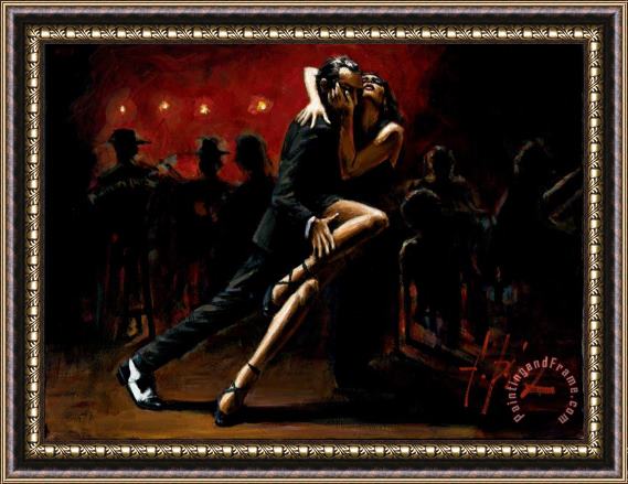 Fabian Perez Tango in Red Framed Painting