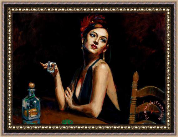 Fabian Perez The Singer with Tequilla Framed Painting
