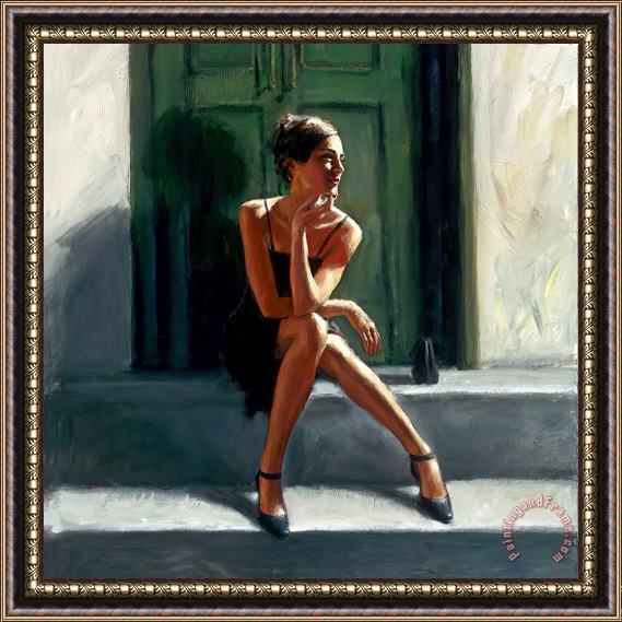 Fabian Perez Waiting for Romance to Come Back Lucy V2 Framed Painting