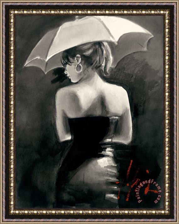 Fabian Perez Women with White Umbrella Framed Painting