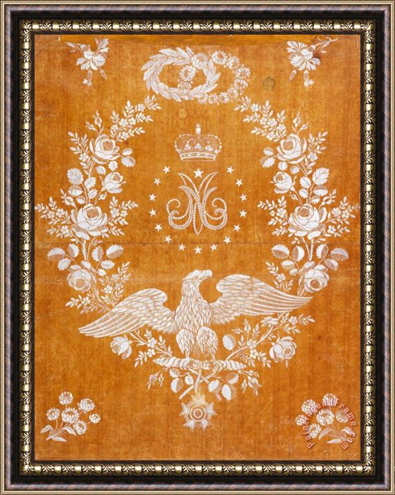 Fabrique De St. Ruf Embroidery Design Commemorating The Marriage of Napoleon I And Marie Louise Framed Painting