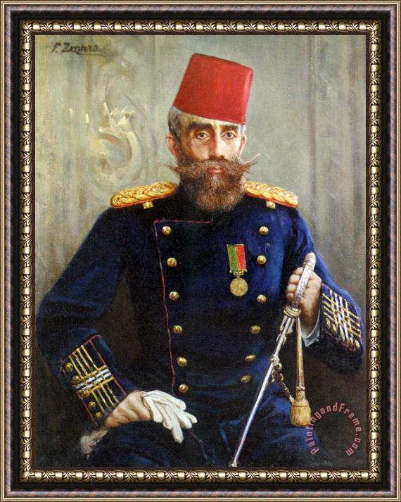 Fausto Zonaro Portrait of Mahmud Sevket Pasha Framed Print