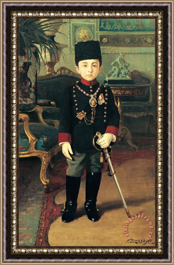 Fausto Zonaro Prince Abdurrahim Efendi Framed Painting
