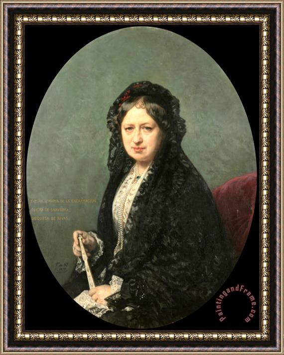Federico de Madrazo Maria Encarnacion Cueto De Saavedra, Duchess of Rivas Framed Print