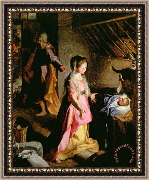 Federico Fiori Barocci or Baroccio The Adoration of the Child Framed Painting