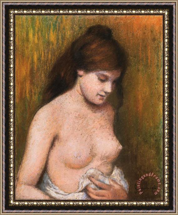 Federico Zandomeneghi Bust of a Young Girl Framed Painting