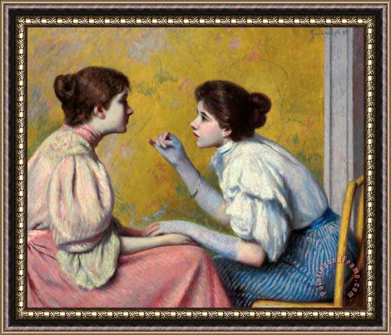 Federico Zandomeneghi Conversazione Interessante, 1895 Framed Painting