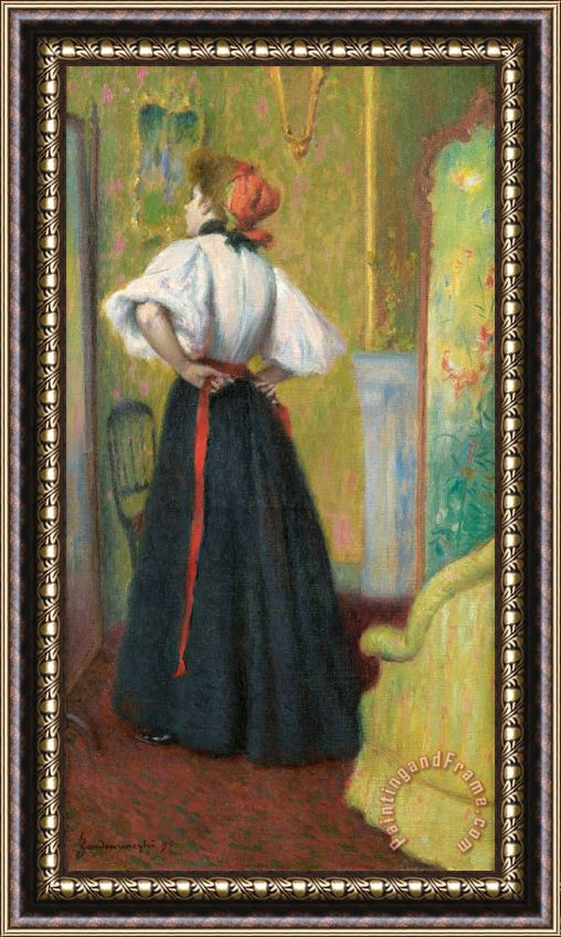 Federico Zandomeneghi Devant La Glace, 1895 Framed Print