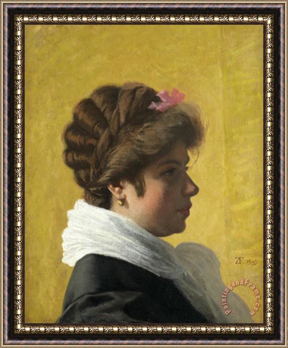 Federico Zandomeneghi Portrait of a Lady, 1869 Framed Print