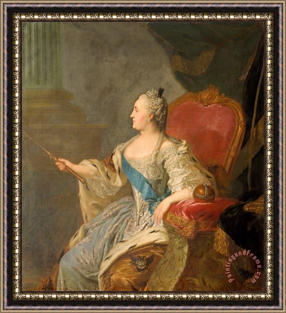 Fedor Rokotov Portrait of Catherine II Framed Painting