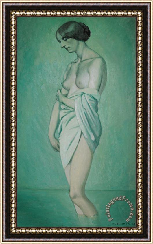 Felix Edouard Vallotton Bather In Profile Effect Of Green And Pink Framed Print