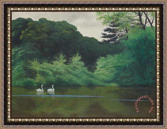 Felix Edouard Vallotton Ille Du Lac Saint James Framed Painting