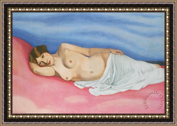 Felix Edouard Vallotton Reclining Female Nude Framed Painting