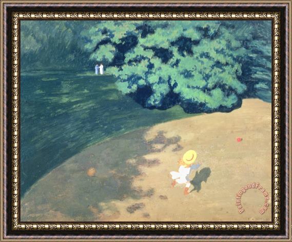 Felix Edouard Vallotton The Balloon or Corner of a Park with a Child Playing with a Balloon Framed Print