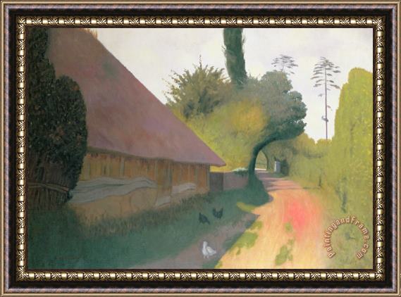Felix Edouard Vallotton The Barn with the Great Thatched Roof Framed Painting