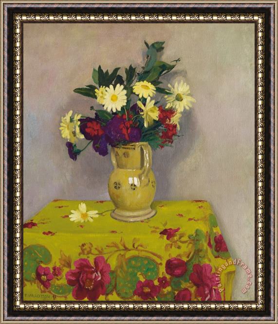 Felix Edouard Vallotton Yellow Daisies And Various Flowers Framed Painting