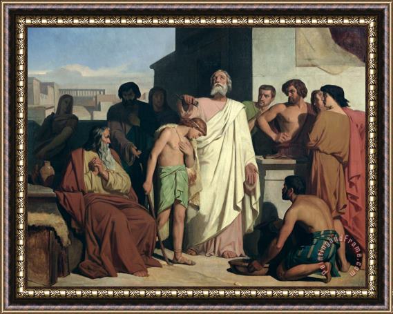 Felix-Joseph Barrias Annointing of David by Saul Framed Print