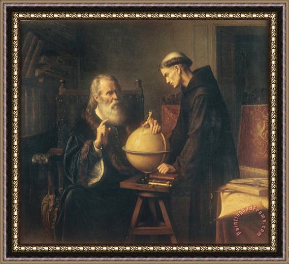 Felix Parra Galileo Demonstrating The New Astronomical Theories at The University of Padua Framed Print