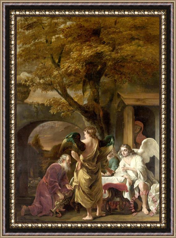 Ferdinand Bol Abraham Entertaining The Three Angels Framed Painting
