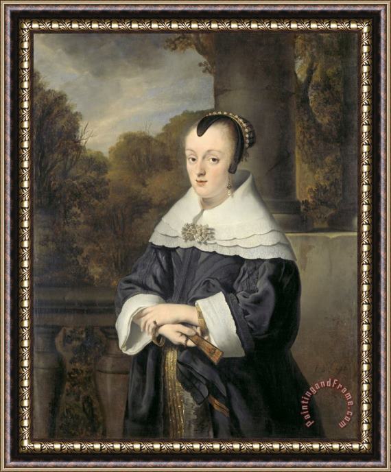 Ferdinand Bol Maria Rey (1630/31 1703). Wife of Roelof Meulenaer Framed Print