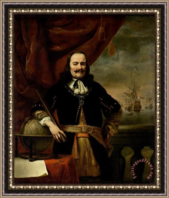 Ferdinand Bol Michiel De Ruyter As Lieutenant Admiral Framed Painting
