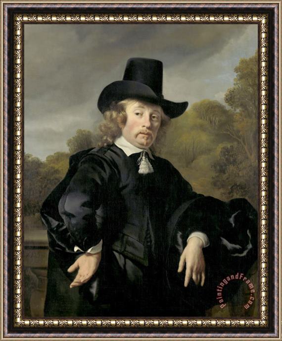 Ferdinand Bol Roelof Meulenaer (1618/19 1691). Amsterdam Mercantile Courier Or Postmaster on The Antwerp Route Framed Painting