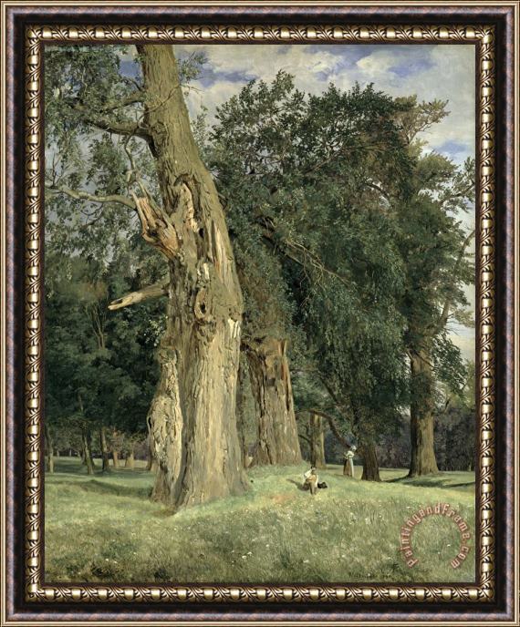 Ferdinand Georg Waldmuller Old elms in Prater Framed Print