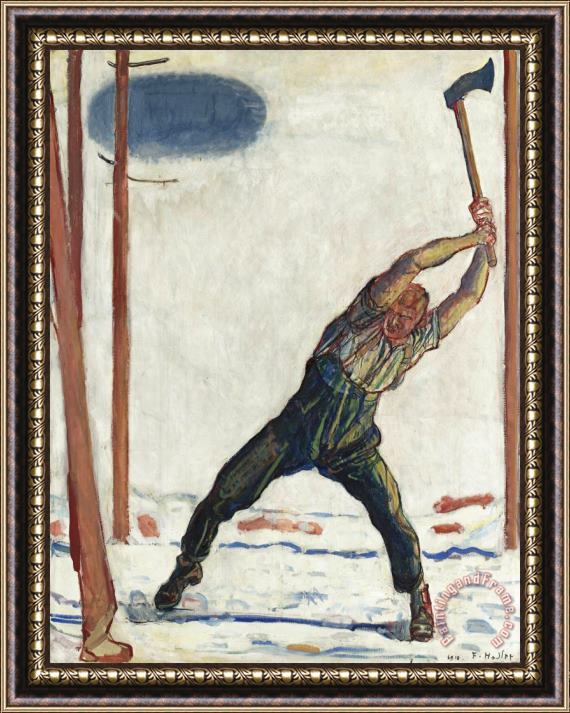 Ferdinand Hodler The Woodcutter Framed Painting