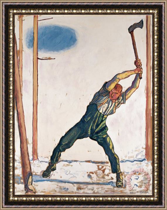 Ferdinand Hodler Woodcutter Framed Painting