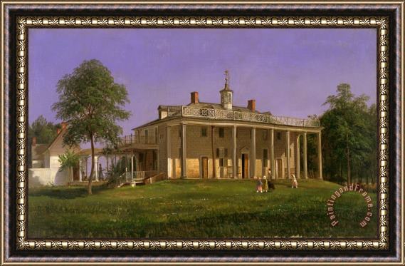 Ferdinand Richardt View of Mount Vernon Framed Painting