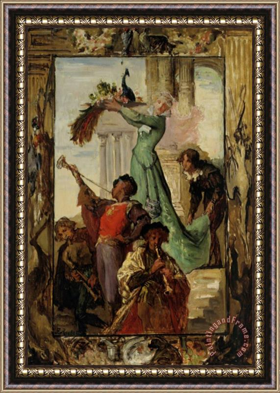 Ferdinand Roybet A Musical Fanfare Framed Painting