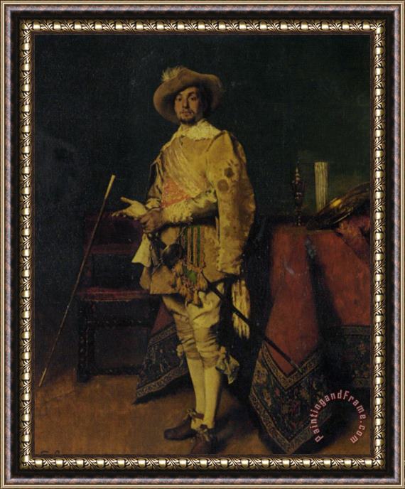 Ferdinand Roybet Dashiing Cavalier Framed Print