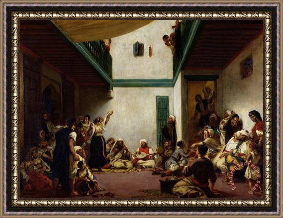 Ferdinand Victor Eugene Delacroix A Jewish wedding in Morocco Framed Print