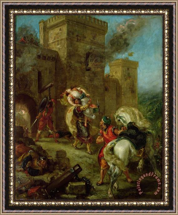 Ferdinand Victor Eugene Delacroix Rebecca Kidnapped by the Templar Framed Painting