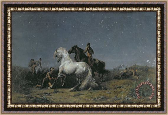 Ferdinand Victor Eugene Delacroix The Horse Thieves Framed Print