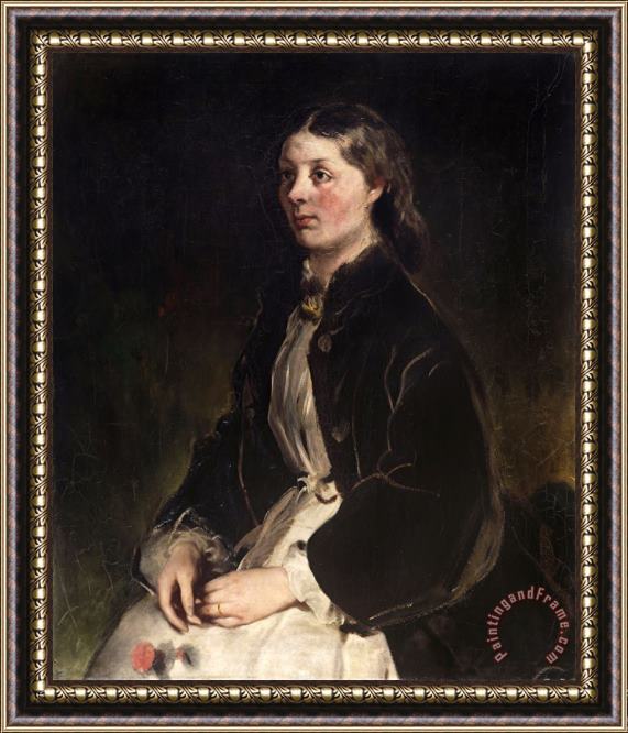 Ferdinand von Rayski Bildnis Der Freifrau Christine Von Schonberg Framed Painting