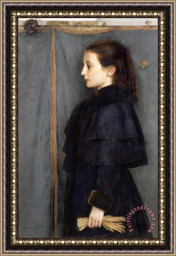 Fernand Khnopff Portrait of Jeanne De Bauer Framed Painting