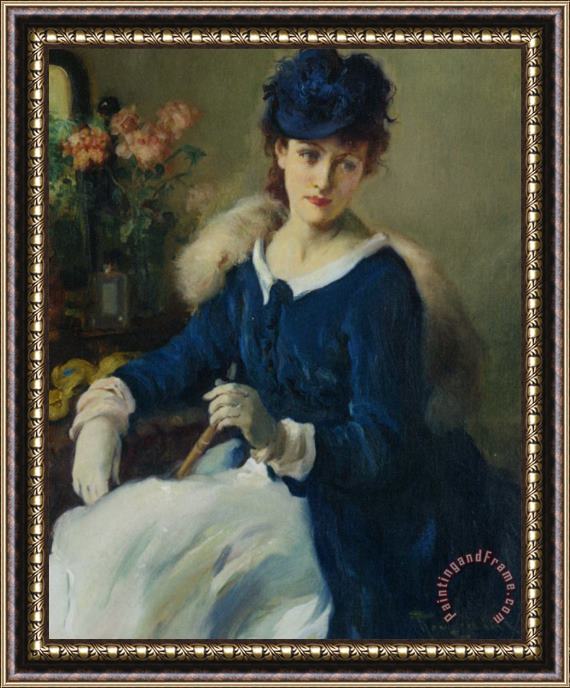 Fernand Toussaint An Elegent Woman Framed Painting