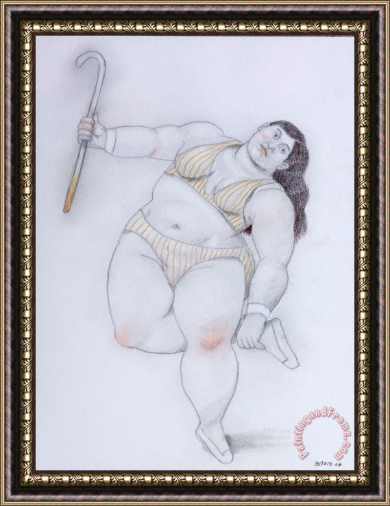 Fernando Botero Dancer with a Cane, 2007 Framed Painting