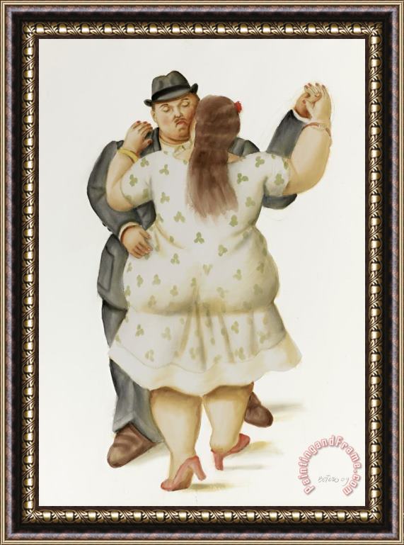 Fernando Botero Dancers, 2009 Framed Painting