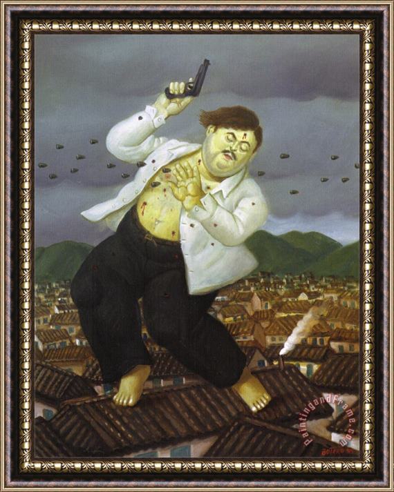 fernando botero Death of Pablo Escobar Framed Print