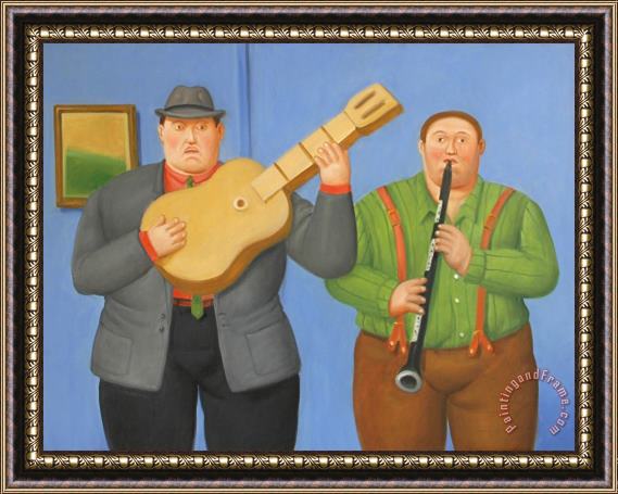 Fernando Botero Dos Musicos (two Musicians), 2014 Framed Painting