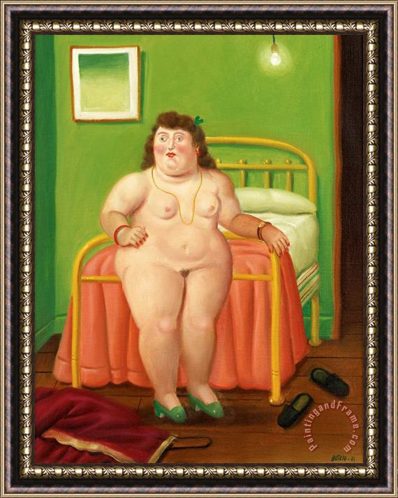Fernando Botero Femme Aux Escarpins Verts, 2001 Framed Painting