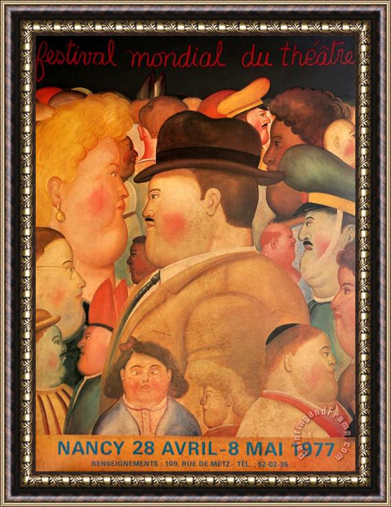 Fernando Botero Festival Mondial Du Theatre, 1977 Framed Print