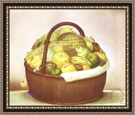 fernando botero Fruit Basket Framed Painting