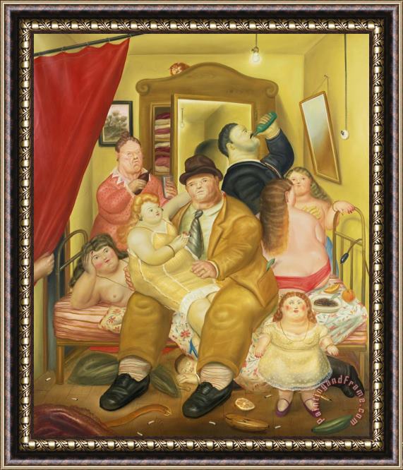 Fernando Botero La Casa De Las Gemelas Arias Framed Painting