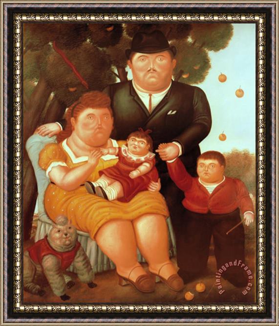 fernando botero La Famiglia Framed Painting